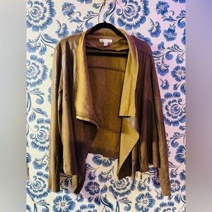 NWOT Flattering Cato Brown Suede Jacket 22W 2X